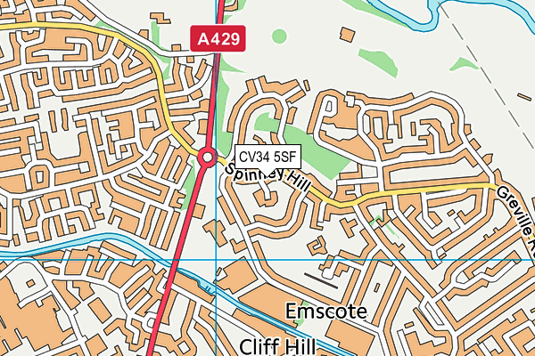 CV34 5SF map - OS VectorMap District (Ordnance Survey)