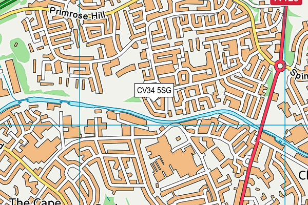 CV34 5SG map - OS VectorMap District (Ordnance Survey)