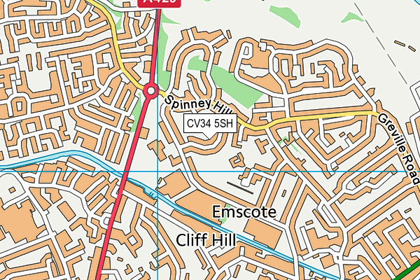 CV34 5SH map - OS VectorMap District (Ordnance Survey)