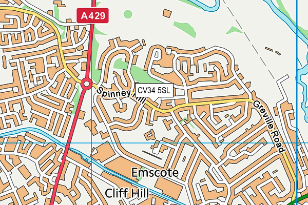 CV34 5SL map - OS VectorMap District (Ordnance Survey)