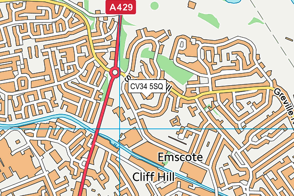 CV34 5SQ map - OS VectorMap District (Ordnance Survey)