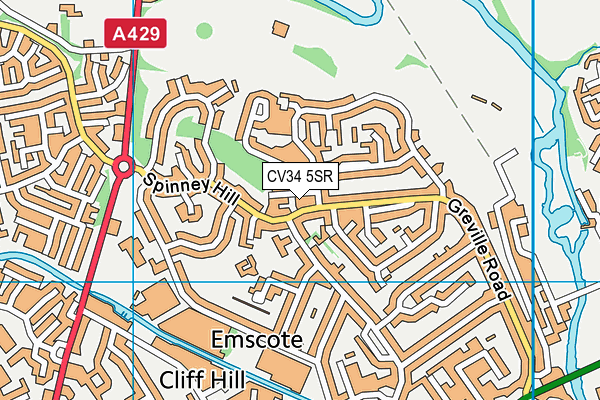 CV34 5SR map - OS VectorMap District (Ordnance Survey)