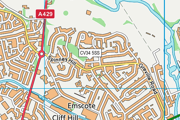 CV34 5SS map - OS VectorMap District (Ordnance Survey)