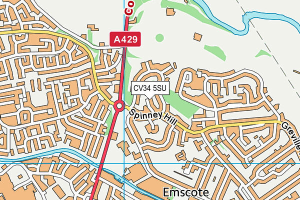 CV34 5SU map - OS VectorMap District (Ordnance Survey)