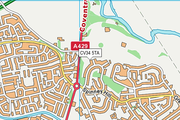 CV34 5TA map - OS VectorMap District (Ordnance Survey)