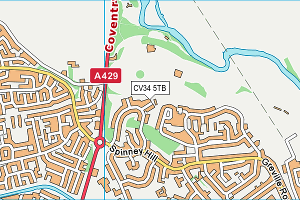 CV34 5TB map - OS VectorMap District (Ordnance Survey)