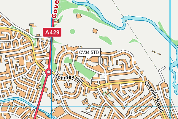 CV34 5TD map - OS VectorMap District (Ordnance Survey)