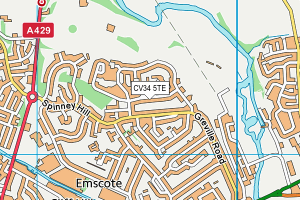 CV34 5TE map - OS VectorMap District (Ordnance Survey)