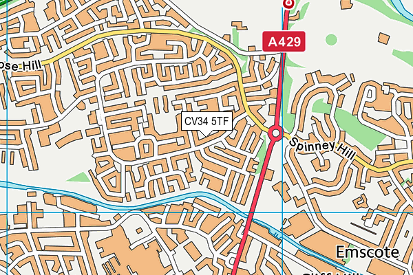 CV34 5TF map - OS VectorMap District (Ordnance Survey)