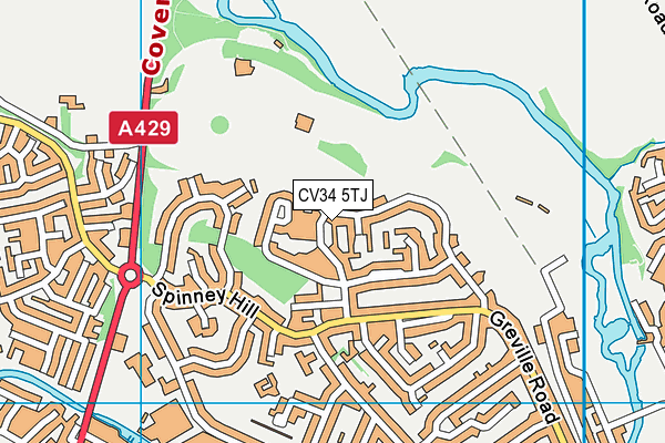 CV34 5TJ map - OS VectorMap District (Ordnance Survey)