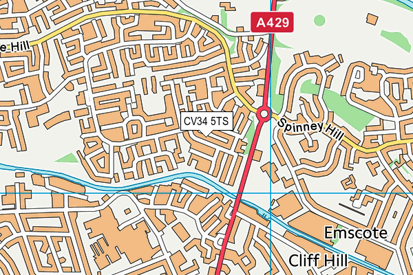 CV34 5TS map - OS VectorMap District (Ordnance Survey)