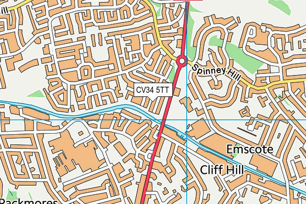 CV34 5TT map - OS VectorMap District (Ordnance Survey)