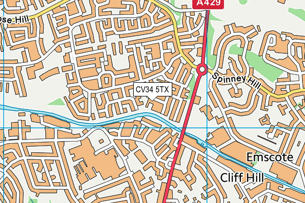 CV34 5TX map - OS VectorMap District (Ordnance Survey)