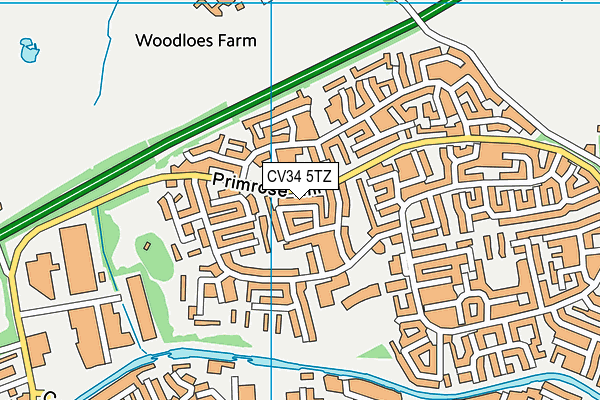 CV34 5TZ map - OS VectorMap District (Ordnance Survey)