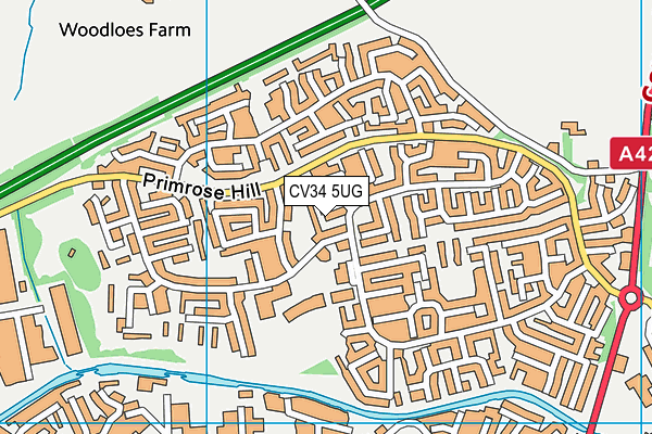 CV34 5UG map - OS VectorMap District (Ordnance Survey)