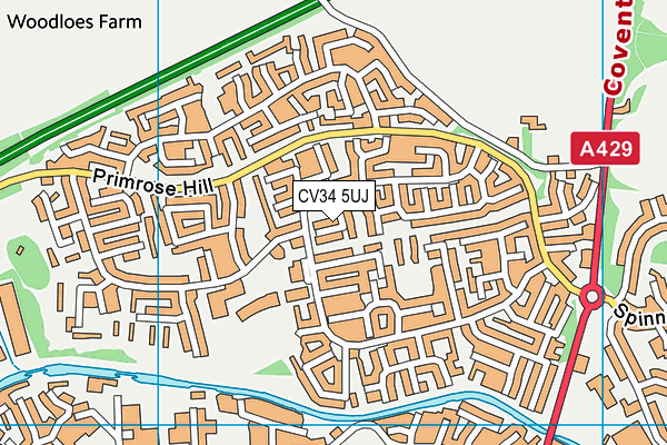 CV34 5UJ map - OS VectorMap District (Ordnance Survey)