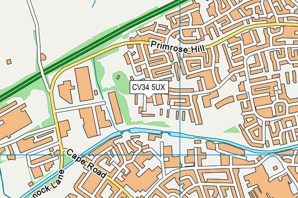 CV34 5UX map - OS VectorMap District (Ordnance Survey)