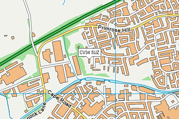 CV34 5UZ map - OS VectorMap District (Ordnance Survey)