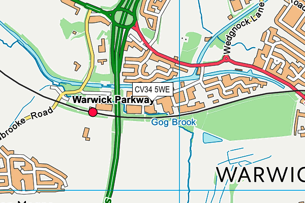 CV34 5WE map - OS VectorMap District (Ordnance Survey)