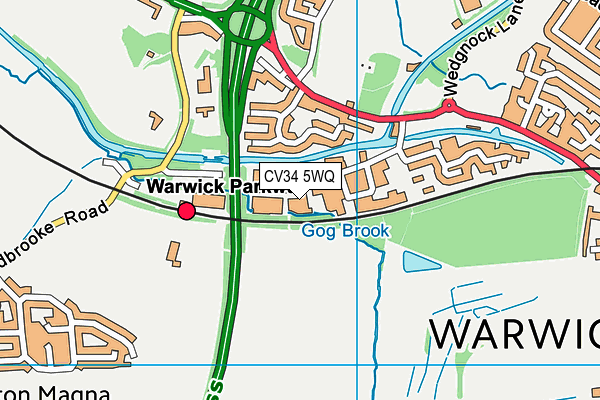 CV34 5WQ map - OS VectorMap District (Ordnance Survey)