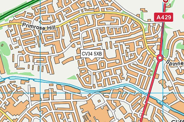 CV34 5XB map - OS VectorMap District (Ordnance Survey)