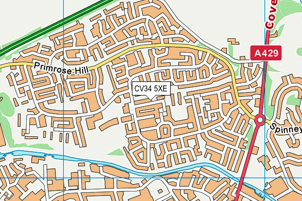 CV34 5XE map - OS VectorMap District (Ordnance Survey)