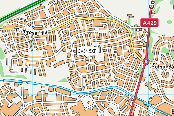 CV34 5XF map - OS VectorMap District (Ordnance Survey)