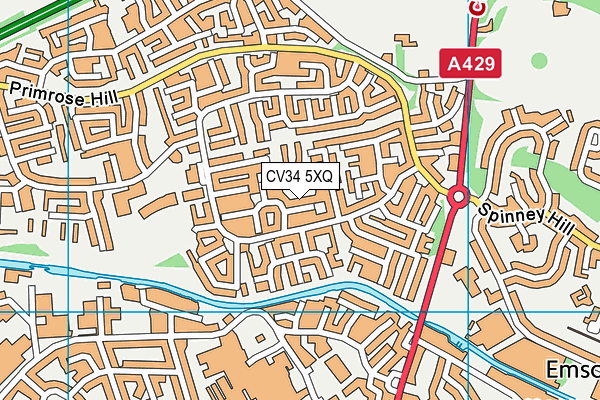 CV34 5XQ map - OS VectorMap District (Ordnance Survey)