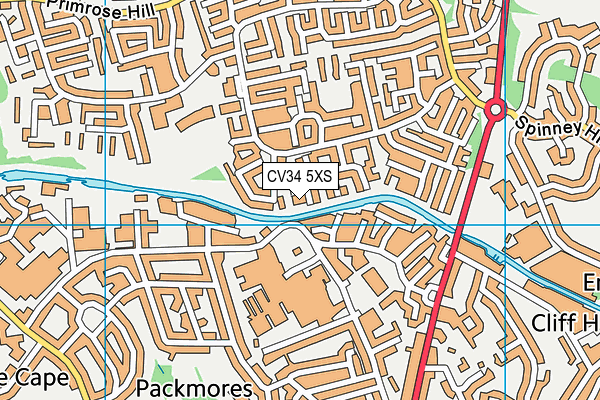 CV34 5XS map - OS VectorMap District (Ordnance Survey)