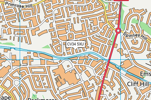 CV34 5XU map - OS VectorMap District (Ordnance Survey)