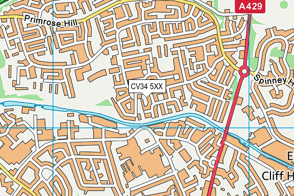 CV34 5XX map - OS VectorMap District (Ordnance Survey)