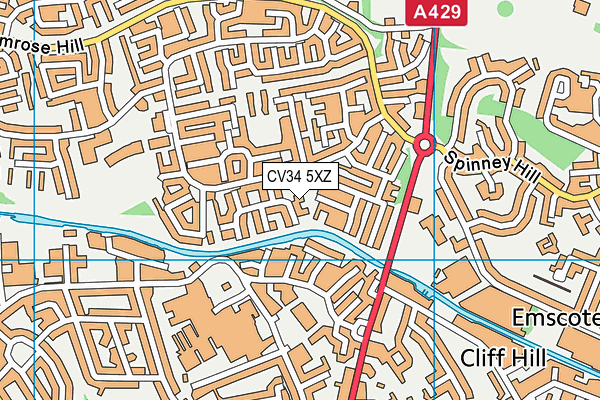 CV34 5XZ map - OS VectorMap District (Ordnance Survey)