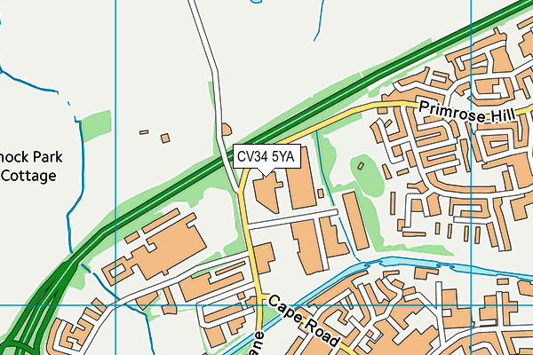 CV34 5YA map - OS VectorMap District (Ordnance Survey)