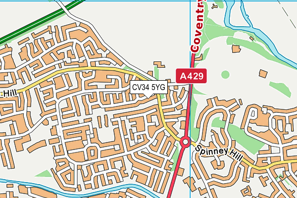 CV34 5YG map - OS VectorMap District (Ordnance Survey)