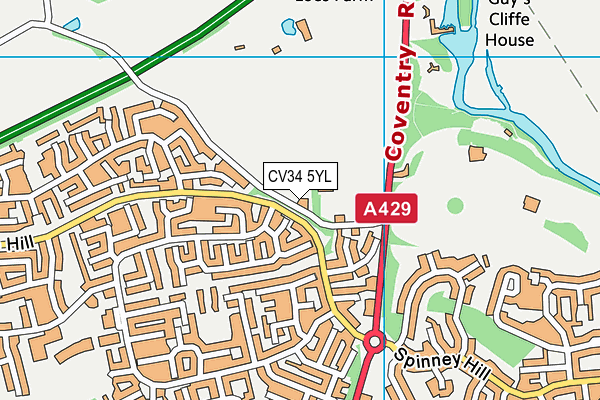 CV34 5YL map - OS VectorMap District (Ordnance Survey)