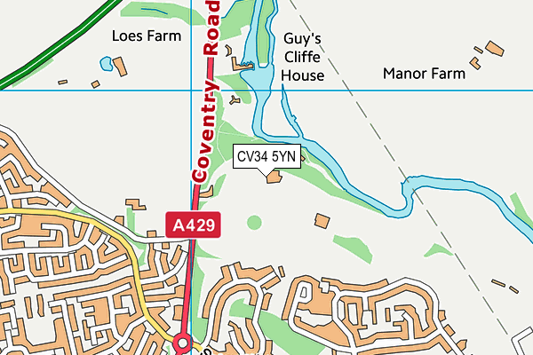 CV34 5YN map - OS VectorMap District (Ordnance Survey)