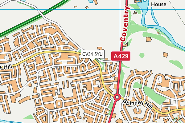 CV34 5YU map - OS VectorMap District (Ordnance Survey)