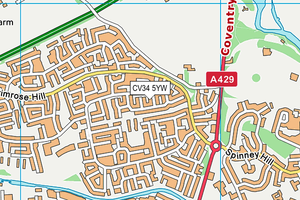 CV34 5YW map - OS VectorMap District (Ordnance Survey)