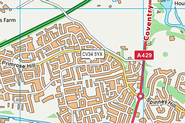 CV34 5YX map - OS VectorMap District (Ordnance Survey)