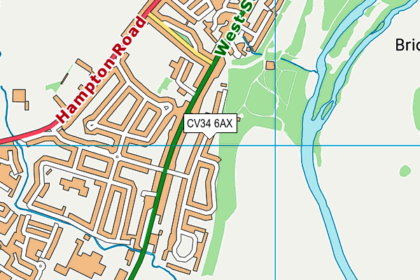 CV34 6AX map - OS VectorMap District (Ordnance Survey)