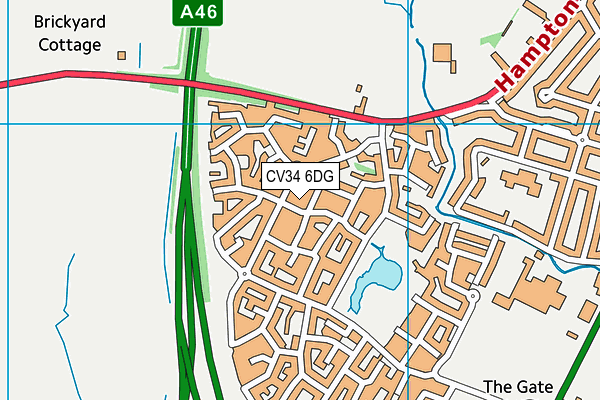 CV34 6DG map - OS VectorMap District (Ordnance Survey)