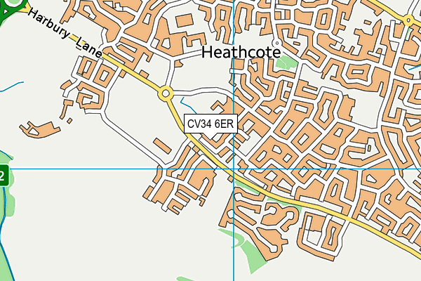CV34 6ER map - OS VectorMap District (Ordnance Survey)