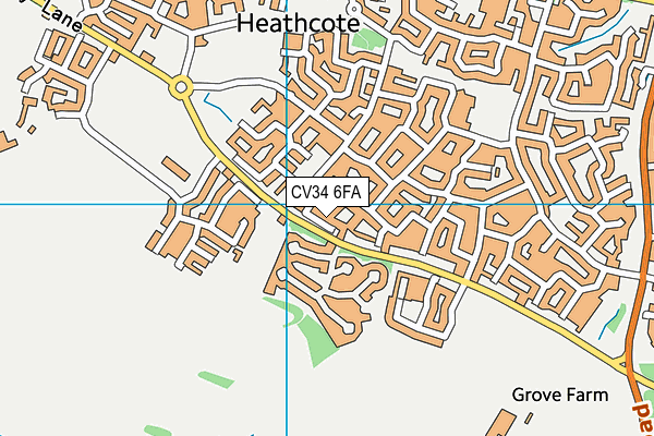 CV34 6FA map - OS VectorMap District (Ordnance Survey)