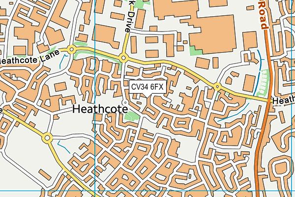 CV34 6FX map - OS VectorMap District (Ordnance Survey)