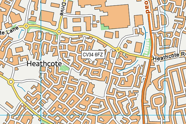 CV34 6FZ map - OS VectorMap District (Ordnance Survey)