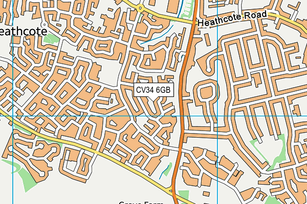 CV34 6GB map - OS VectorMap District (Ordnance Survey)
