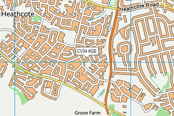 CV34 6GE map - OS VectorMap District (Ordnance Survey)
