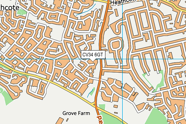 CV34 6GT map - OS VectorMap District (Ordnance Survey)