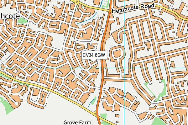 CV34 6GW map - OS VectorMap District (Ordnance Survey)