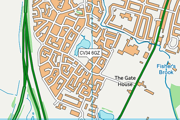 CV34 6GZ map - OS VectorMap District (Ordnance Survey)